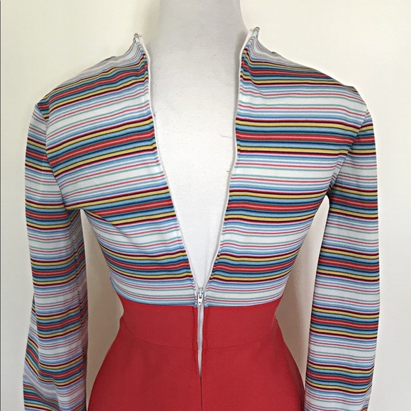 Vintage 70’s Rainbow Retro Fit and Flare dress - Picture 5 of 5